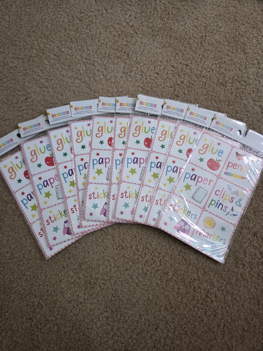 🌼 Kids Classroom Supply Stickers - Colorful Organization Labels - 120